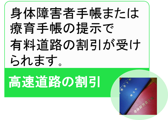 障碍車手帳割引き、改造資金貸付制度、
